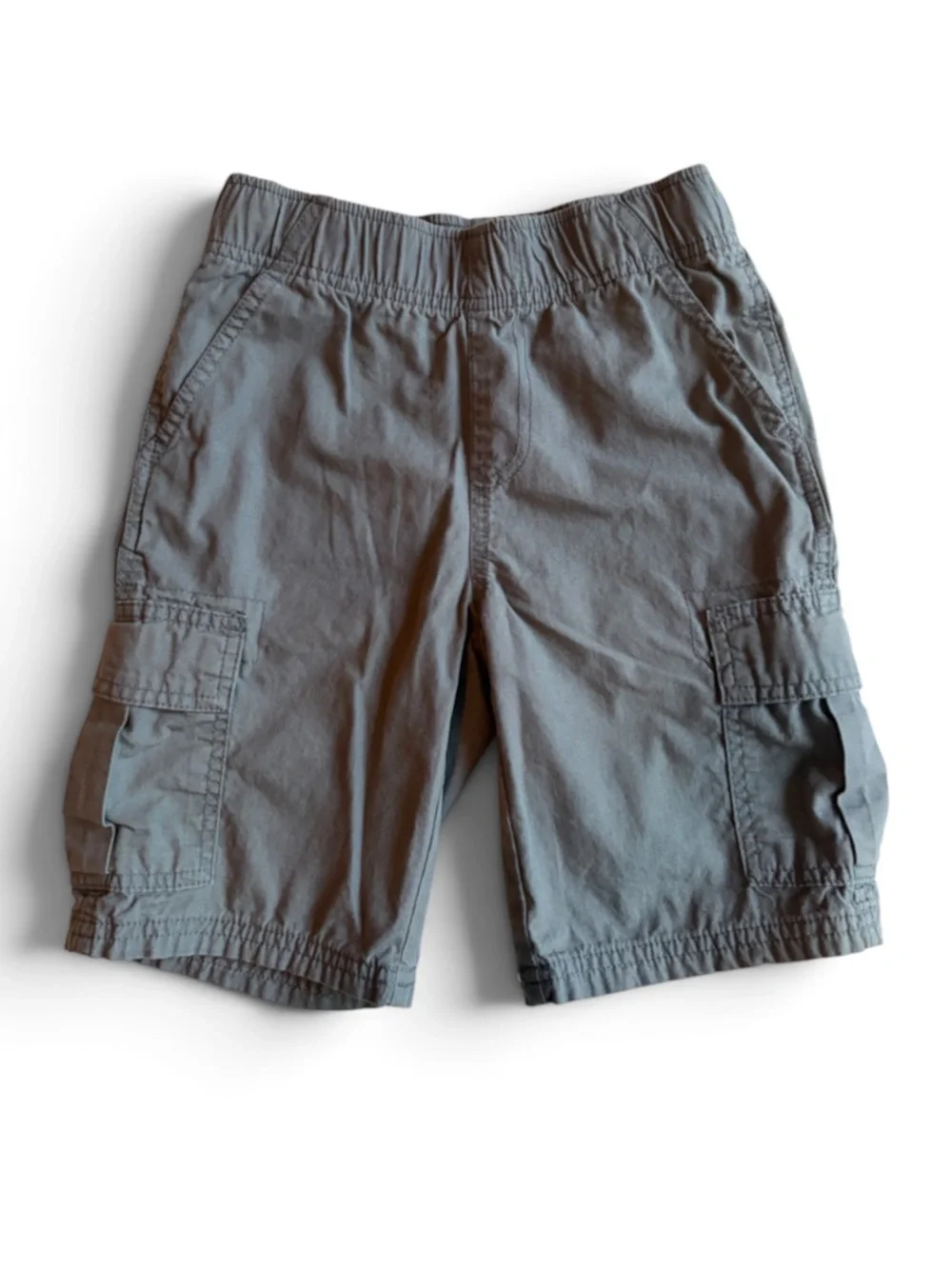Childrens Place Grey Cargo Shorts Boys Size 7 Small Adjustable Waistband Pockets